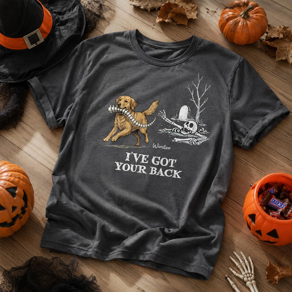 I've Got Your Back Funny Custom Photo Dog Stealing Backbone - Personalized Shirt - Funny Halloween Costume For Dog Lovers