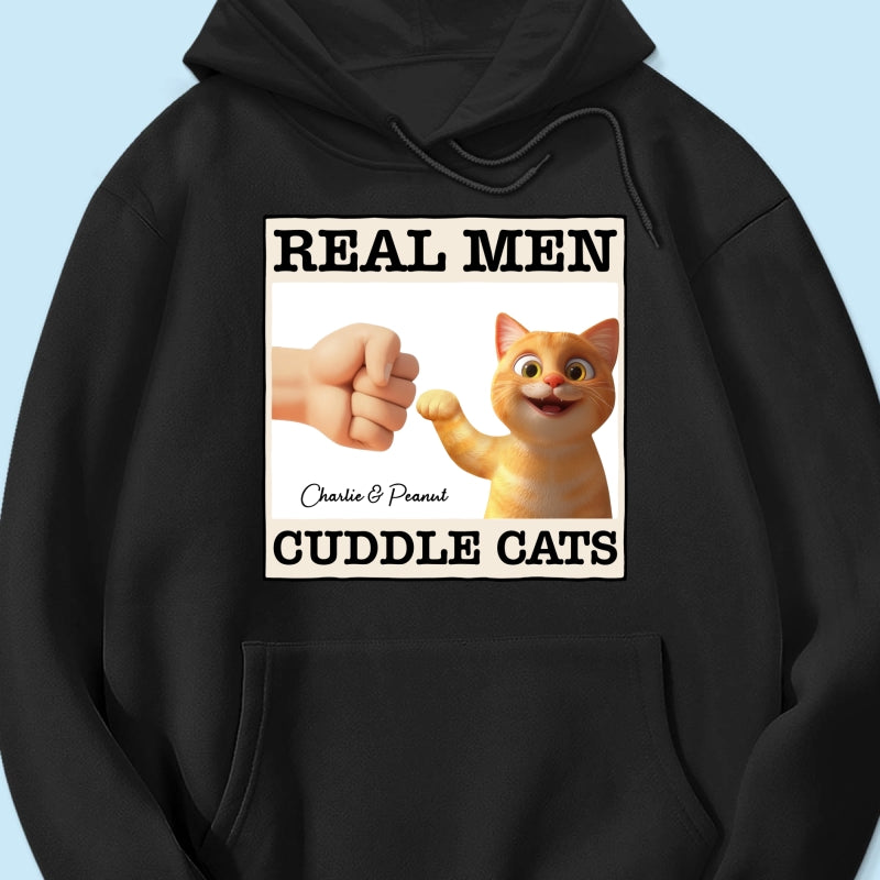 Real Men Cuddle Cats Personalized Shirt, Gift for Cat Dads