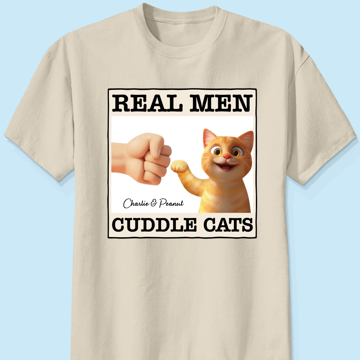 Real Men Cuddle Cats Personalized Shirt, Gift for Cat Dads