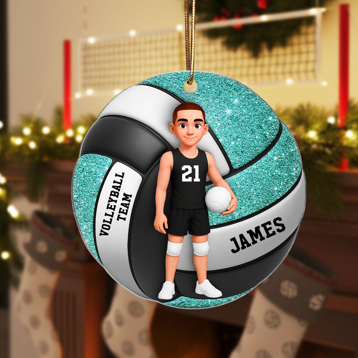 Volleyball Boy 3D Effect - Personalized Acrylic Ornament