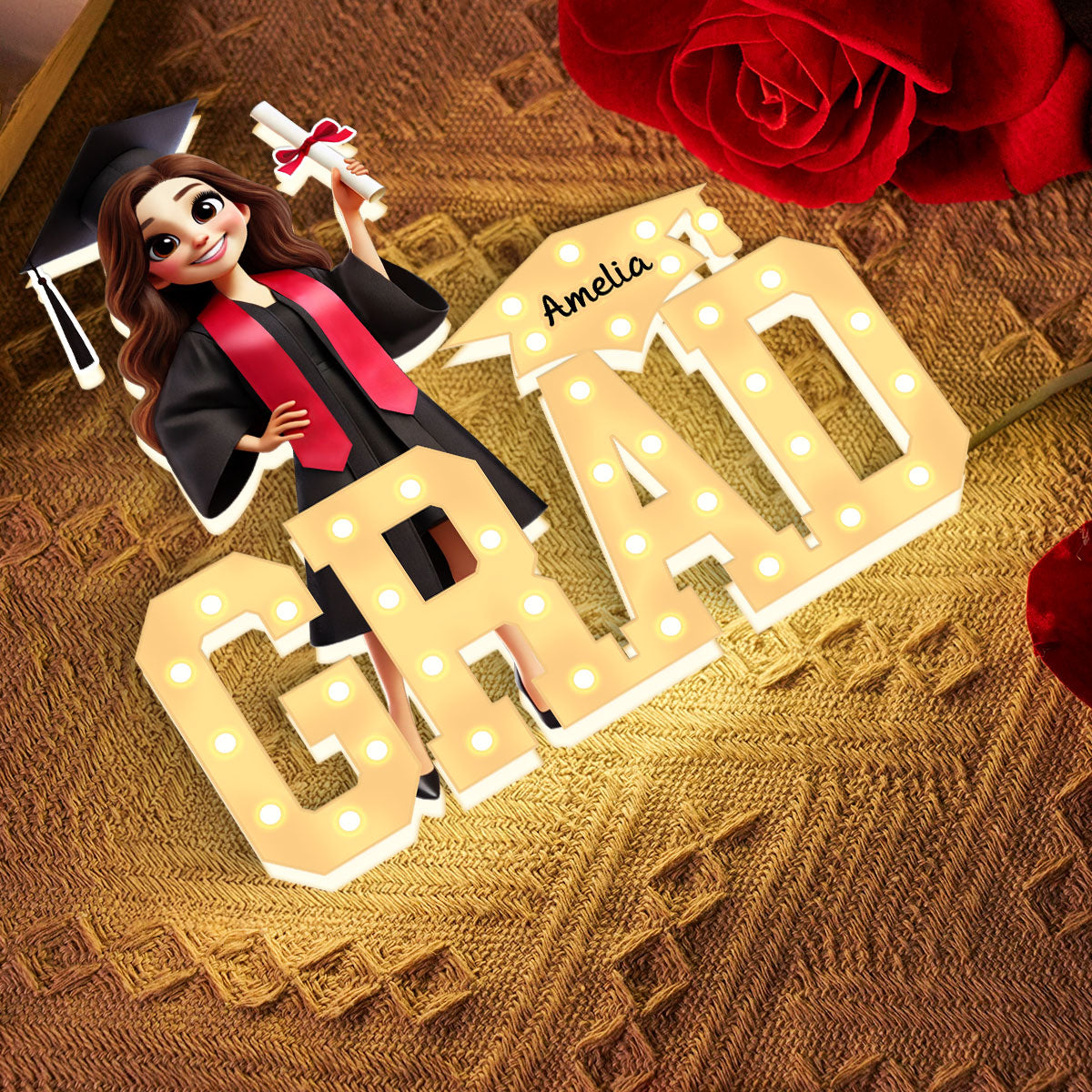 3D Effect 2025 Graduation Marquee Letters Personalized Light Box, Graduation Gift