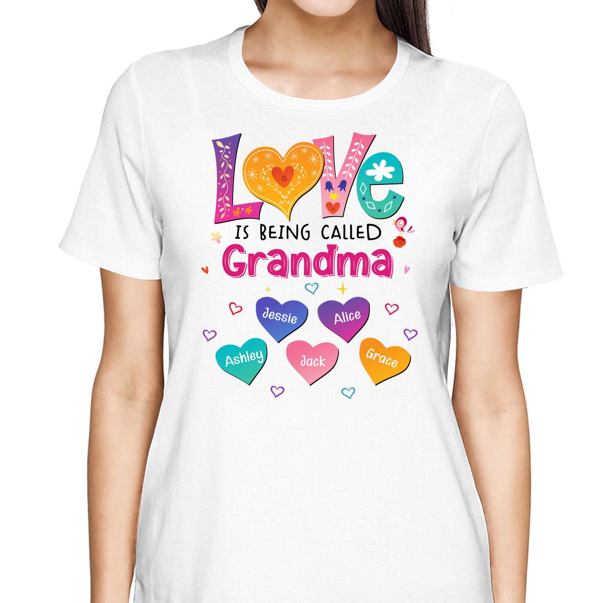Love Being Called Mom Grandma Colorful Pattern Personalized Shirt