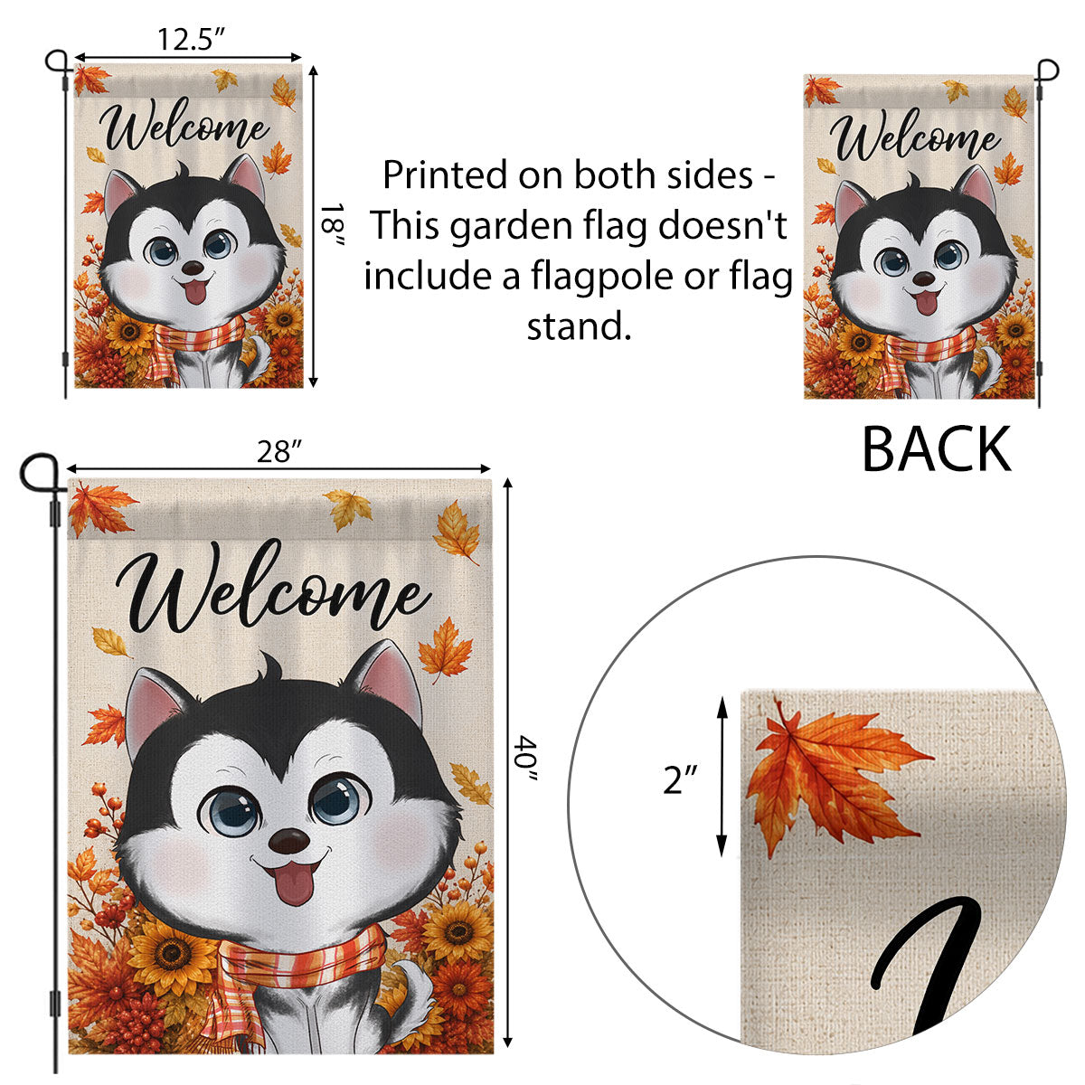 Cute Dogs Welcome - Personalized Garden Flag - Cozy Fall Decor for Dog Lovers