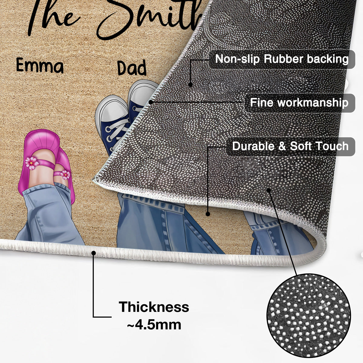 Family Shoes Housewarming Personalized Doormat