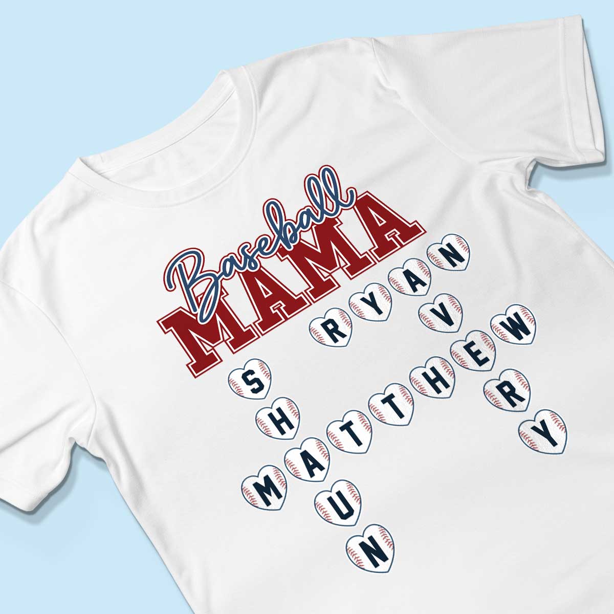 Baseball Mama Mom Grandma Crossword Puzzle Art Personalized Shirt