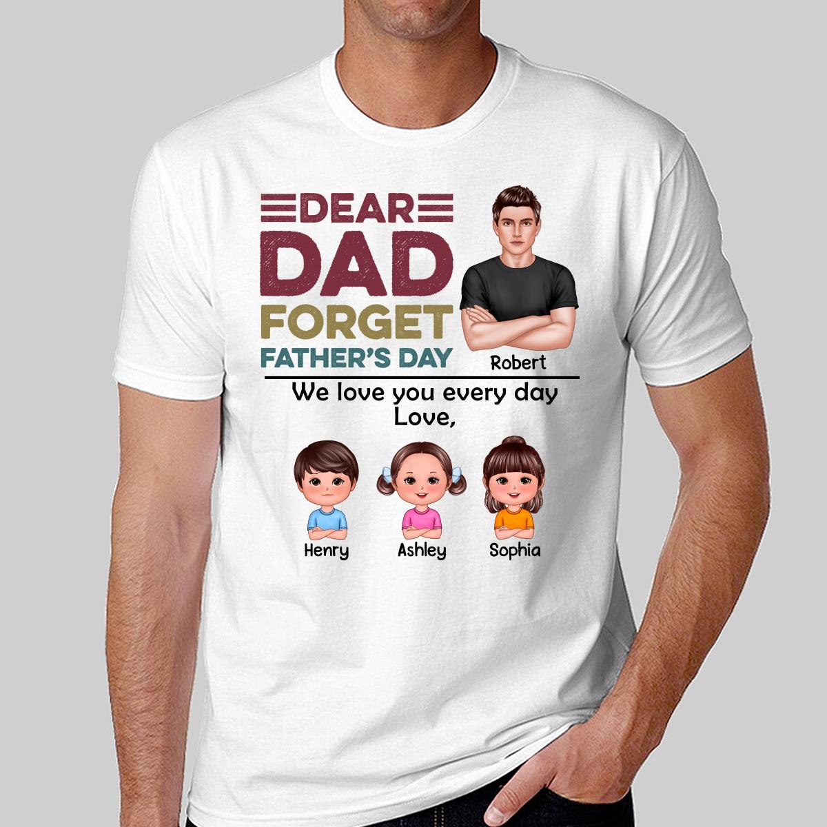 Real Man And Kids Forget Father‘s Day Retro Personalized Shirt