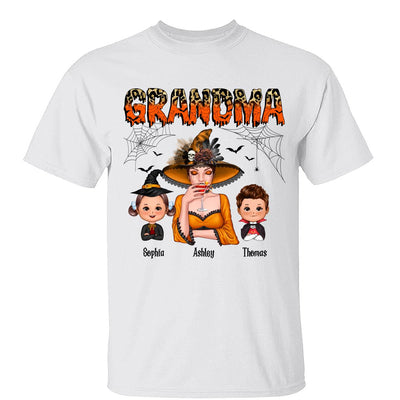 Leopard Halloween Grandma Mom And Kids Personalized Shirt
