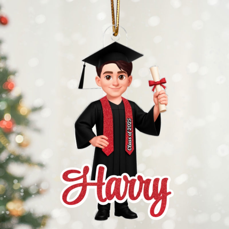 3D Effect Senior - Personalized Acrylic Ornament - Christmas Gift Graduation Gift For Daugter Son Granddaughter Grandson