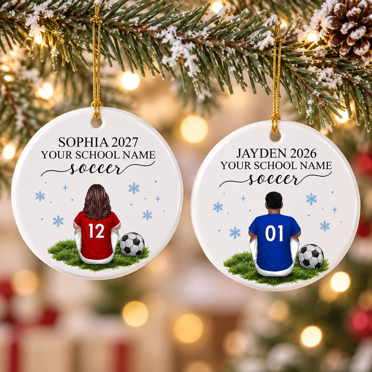 Soccer Senior - Personalized Ceramic Ornament - Senior Night Christmas Gift For Soccer Player, Soccer Team Gift