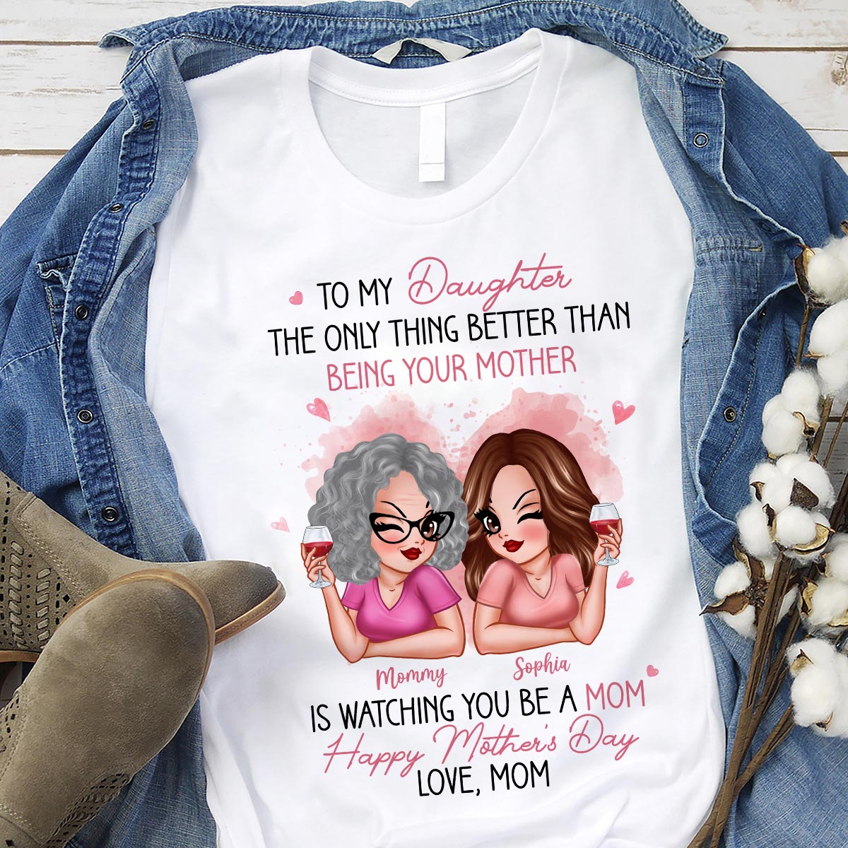 Pink Tone To My Daughter From Mom Happy Mother's Day Personalized Shirt, Gift For Daughter