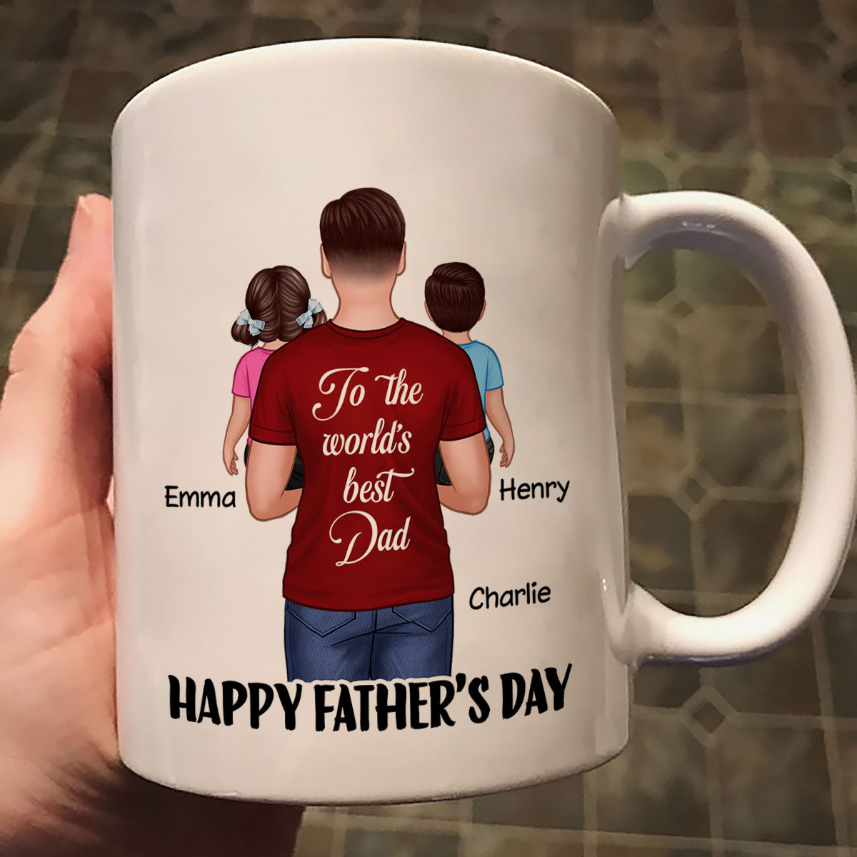 Happy Father‘s Day To The World’s Best Dad Personalized Mug