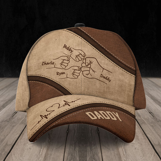 Daddy's Team Fist Bump - Personalized Classic Cap - Gift For Dad, Gift For Husband, Gift For Grandpa