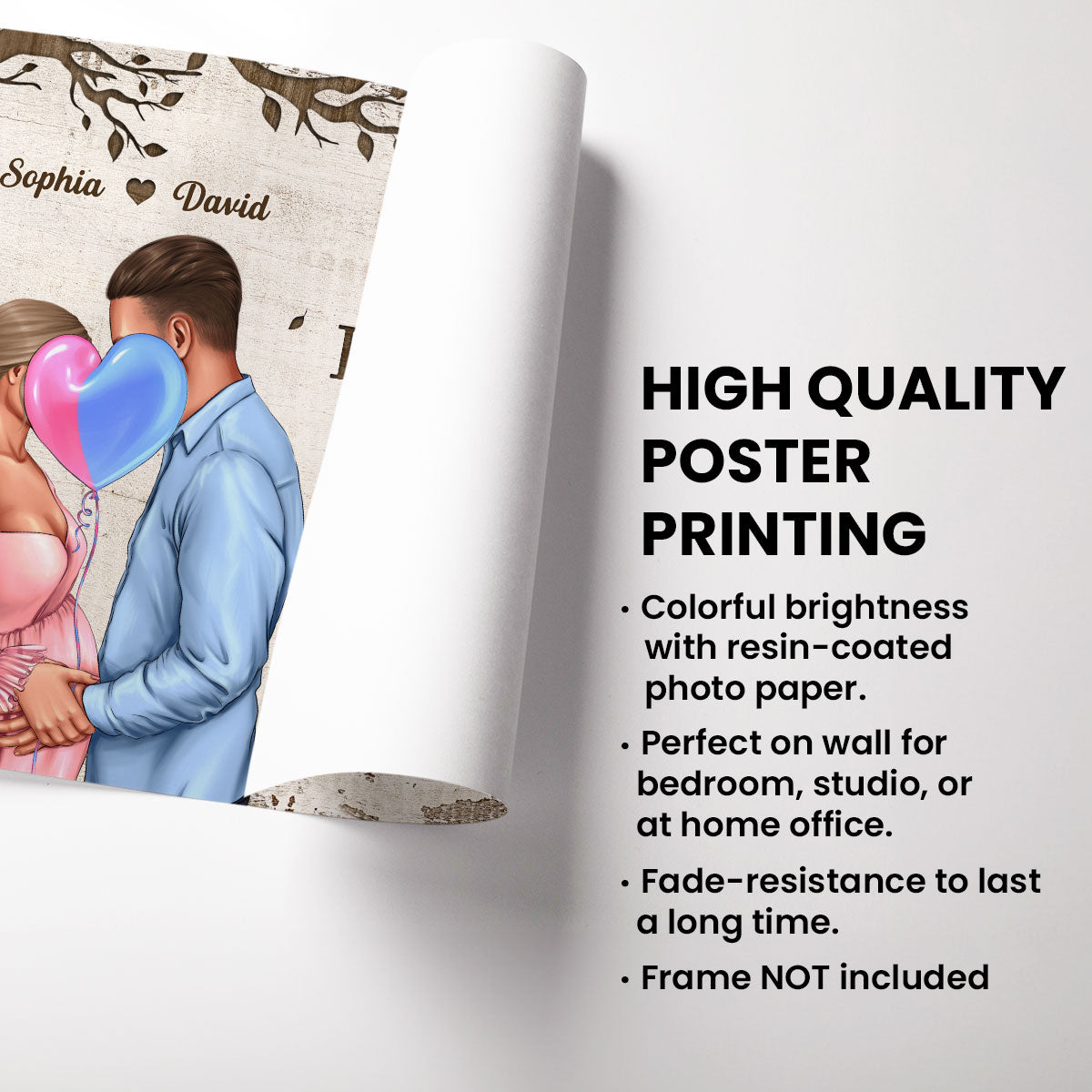 Favorite Place In The World Pregnancy Couple Personalized Poster, Gift For Him, For Her