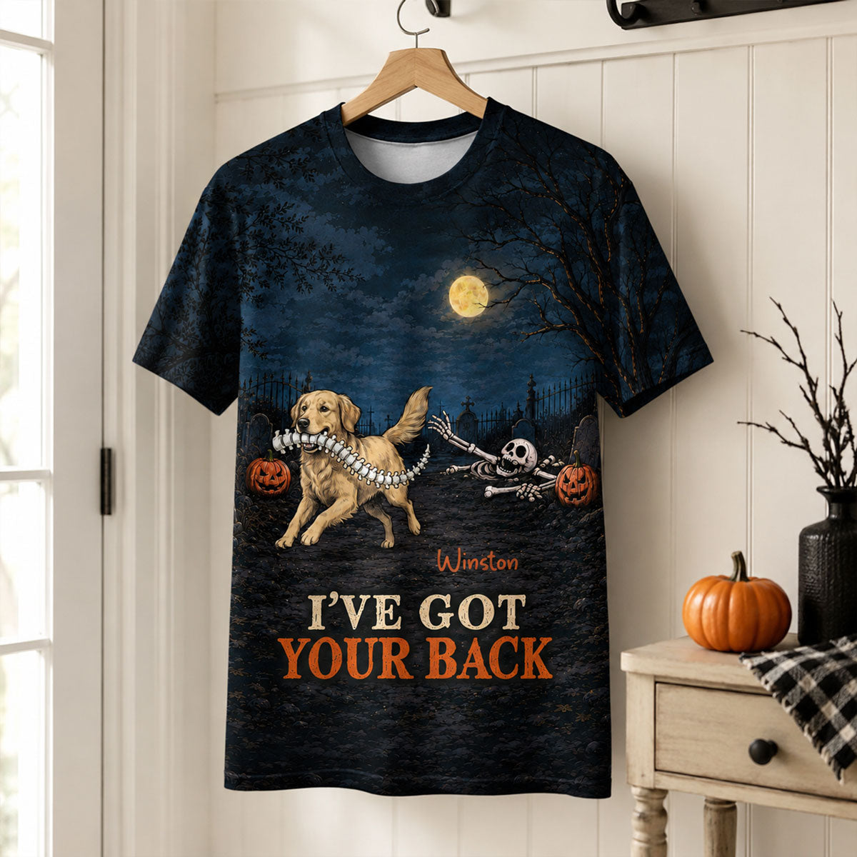 I've Got Your Back Dog Stealing Backbone Custom Photo - Personalized 3D Shirt - Funny Halloween Costume For Dog Lovers