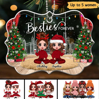 Doll Girls Besties Sisters Christmas Window Personalized Acrylic Ornament