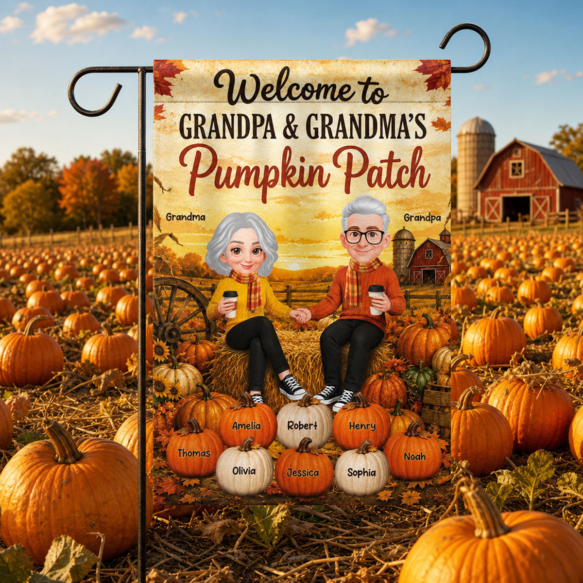 Trending Fall Season Cozy Warm Farmhouse Style - Personalized Garden Flag - Fall Decoration