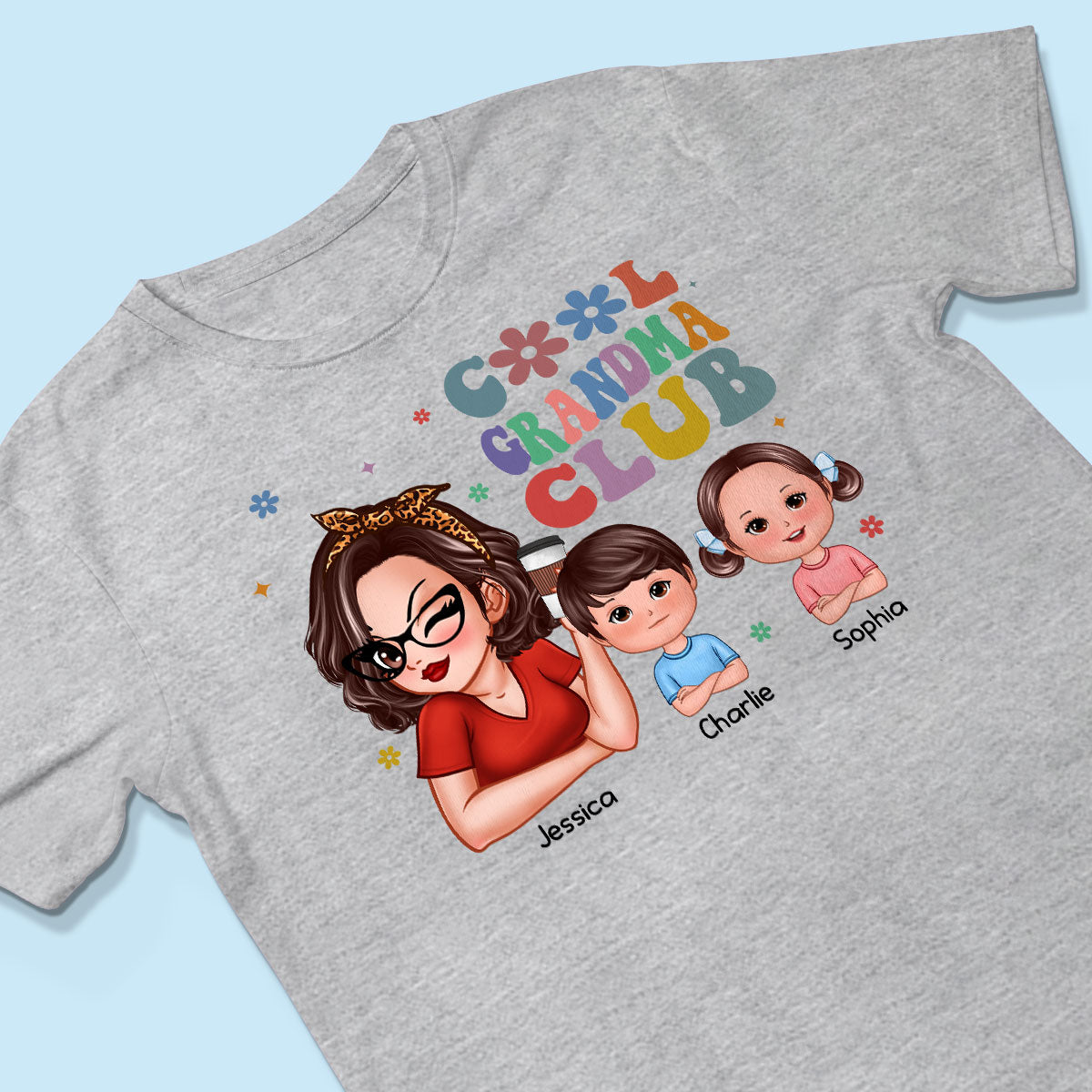 Cool Grandma Club Woman And Kids Personalized Shirt
