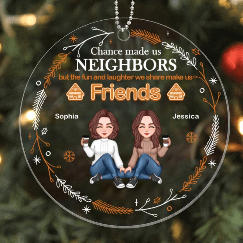 Gingerbread Neighbor Christmas Personalized Acrylic Ornament