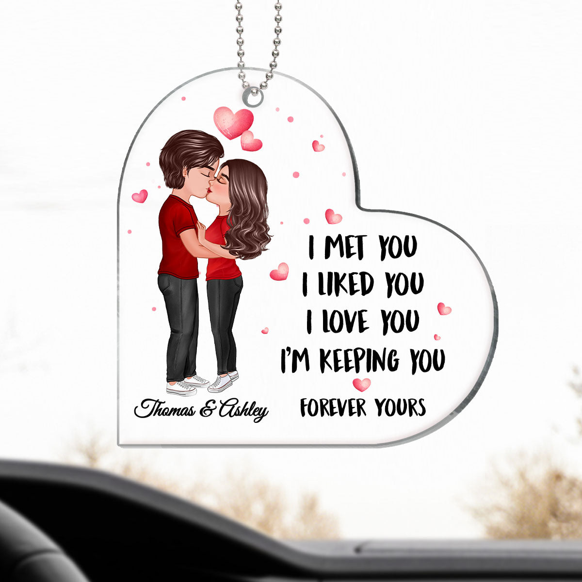 Doll Couple Kissing Together Since Personalized Acrylic Ornament - Anniversary Gift For Couple - Gift For Him, Gift For Her
