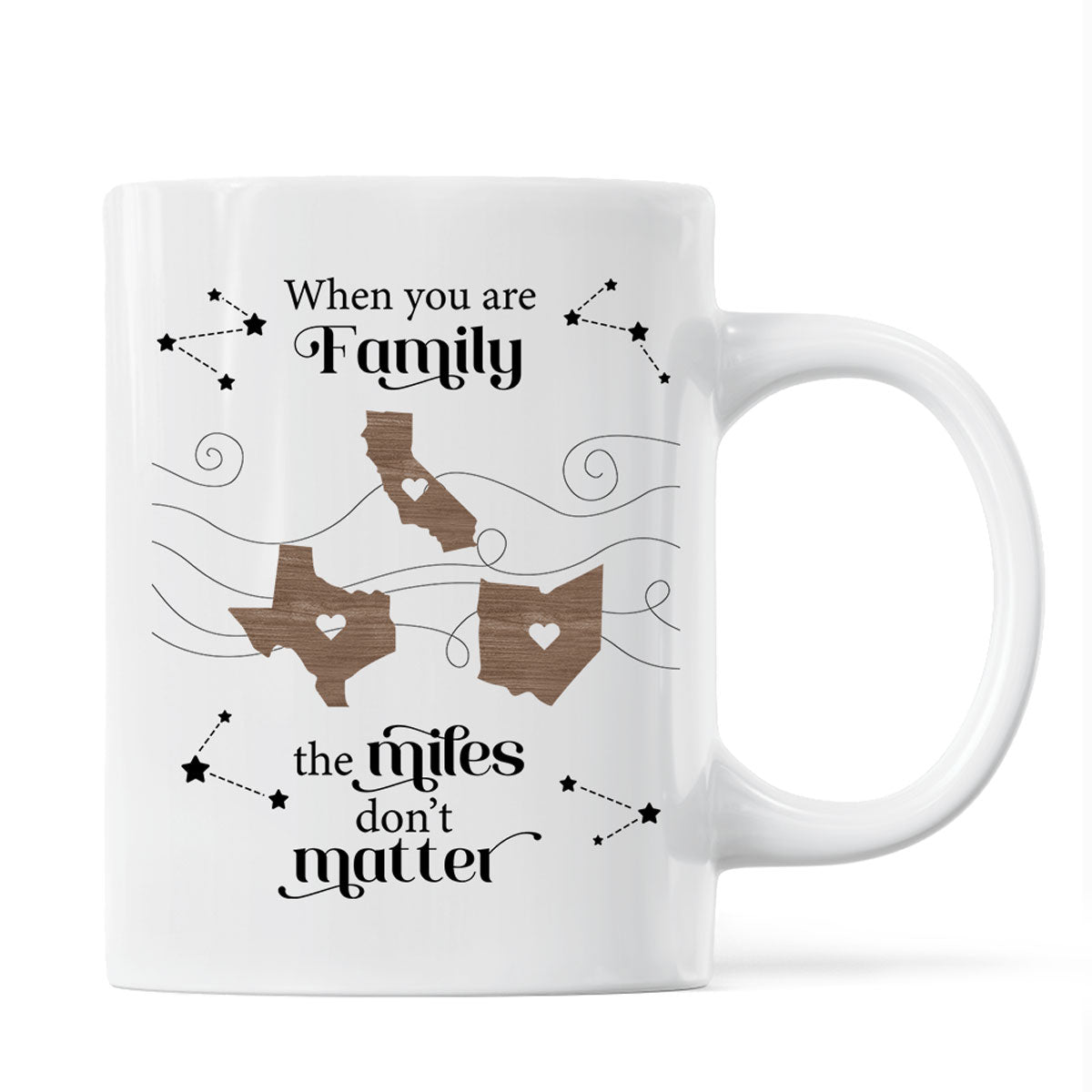 Long Distance Family Friends Siblings Sisters Besties Personalized Mug, Togetherness Christmas Gift, Birthday Gift, Gift For Loved Ones Far Away