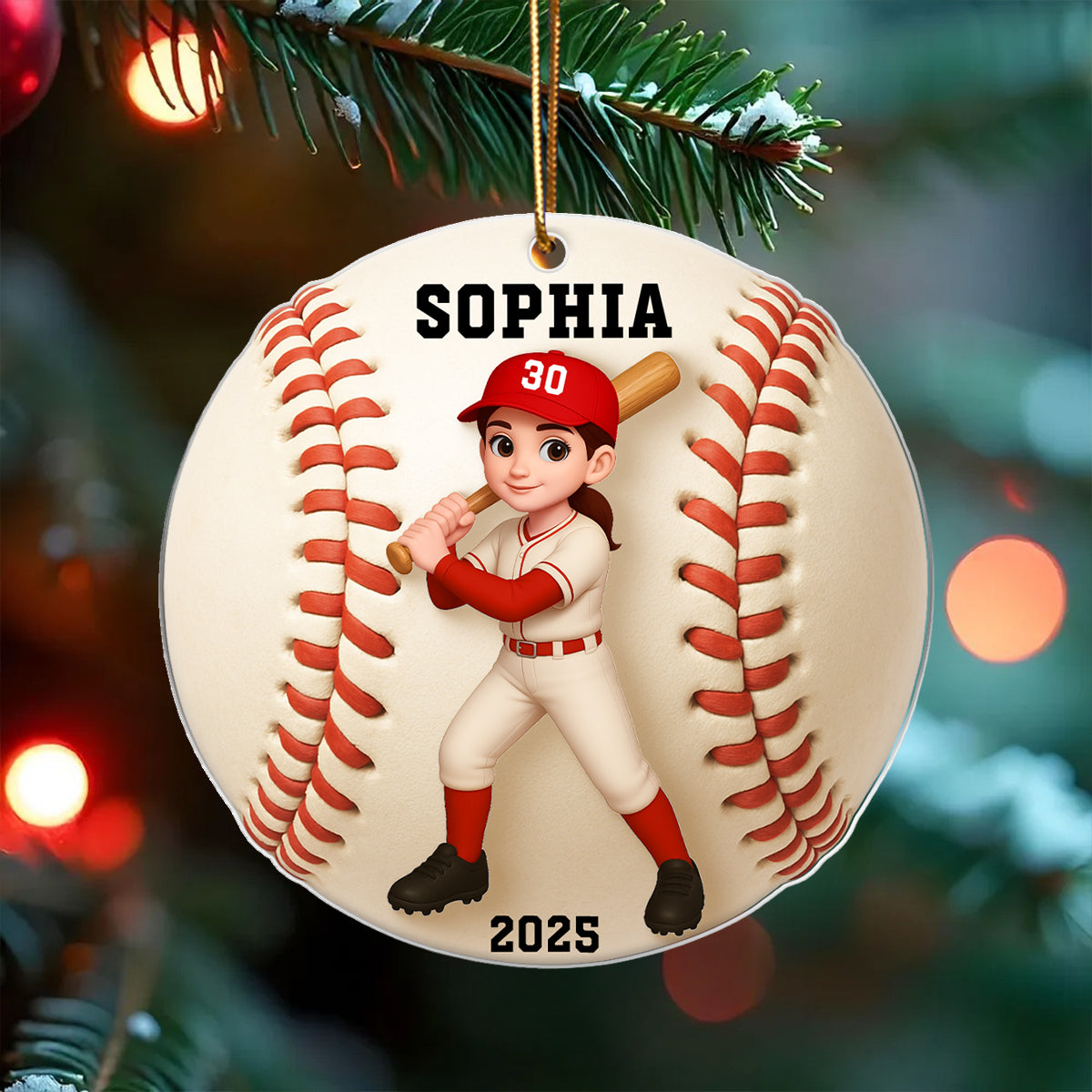 Baseball Player 3D Effect - Personalized Acrylic Ornament - Christmas Gift For Teen Boy Girl, Daughter Son Granddaughter Grandson
