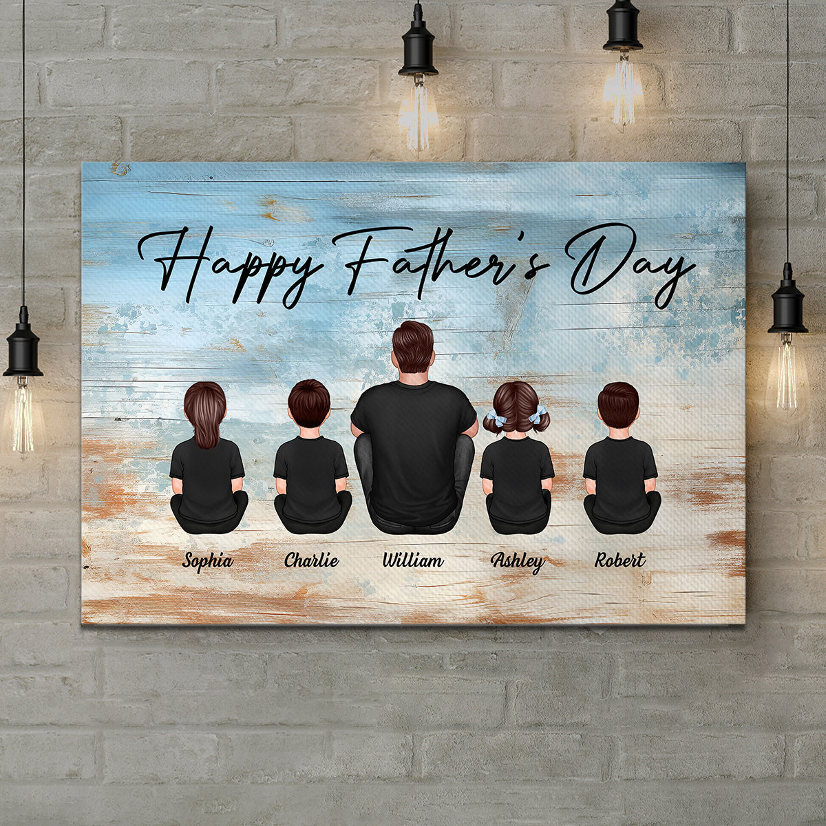 Daddy's Team Personalized Wrapped Canvas, Gift For Dad
