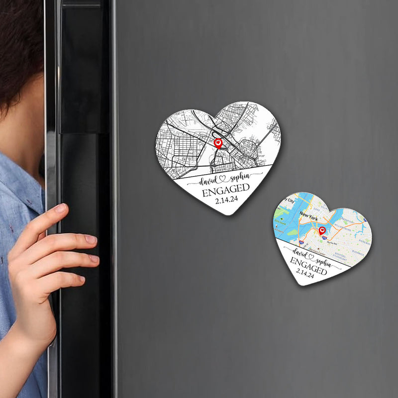 Where It All Began Custom Map Personalized Acrylic Magnet, Anniversary  Gift For Him, For Her, For The Couple