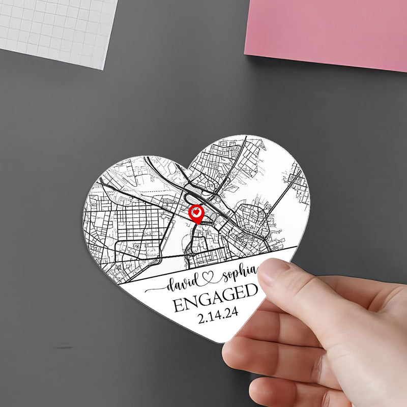 Where It All Began Custom Map Personalized Acrylic Magnet, Anniversary  Gift For Him, For Her, For The Couple
