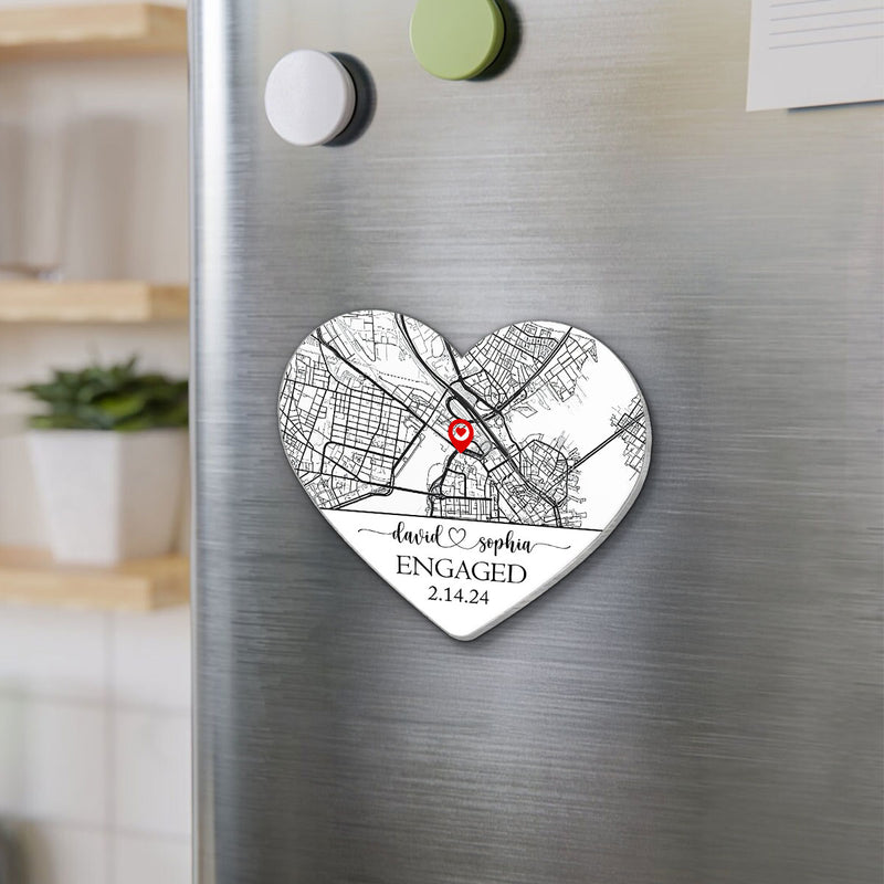 Where It All Began Custom Map Personalized Acrylic Magnet, Anniversary  Gift For Him, For Her, For The Couple