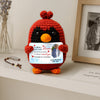 Hug Sent From Heaven Custom Photo Handmade Cardinal - Personalized Crochet With Card - Sympathy Gift Memorial Keepsake