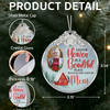 Heaven Is A Beautiful Place Custom Photo - Personalized Glass Ornament With Silver Cap - Christmas Memorial Keepsake For Family