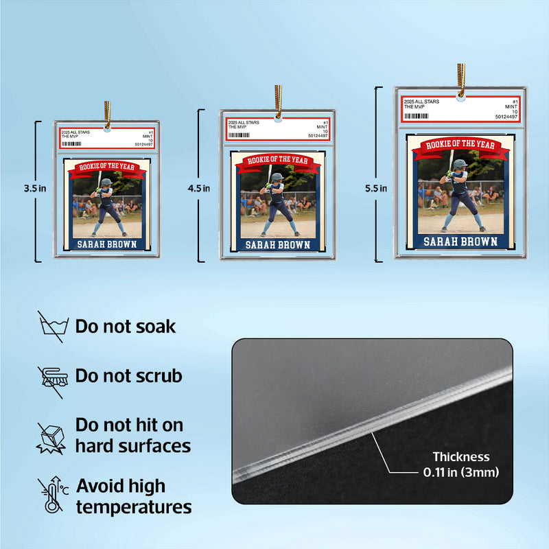 Rookie Of The Year Kid All Star 1st Christmas Trading Card Style - Personalized Acrylic Ornament - Christmas Gift For Kid