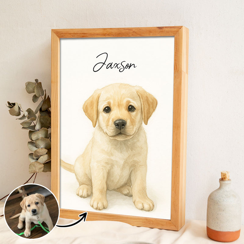 Custom Watercolor Portraits Using Pet Photo - Personalized Poster - Gift for Dogs Cats Lovers, Pet Lover Gift