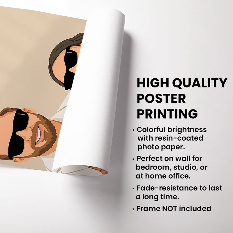 Faceless Couple Portrait from Photo, Personalized Gift for Him, Gift for Her