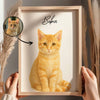 Custom Watercolor Portraits Using Pet Photo Personalized Poster, Gift for Dogs Cats Lovers, Pet Lover Gift