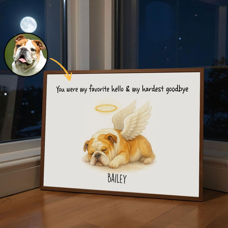 Custom Memorial Pet Drawing, Pet Portrait from Photo Personalized Poster, Sympathy Gift for Dog Cat Lovers