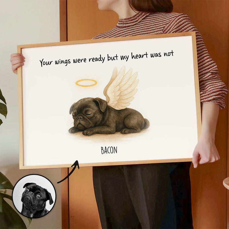 Custom Memorial Pet Drawing, Pet Portrait from Photo Personalized Poster, Sympathy Gift for Dog Cat Lovers
