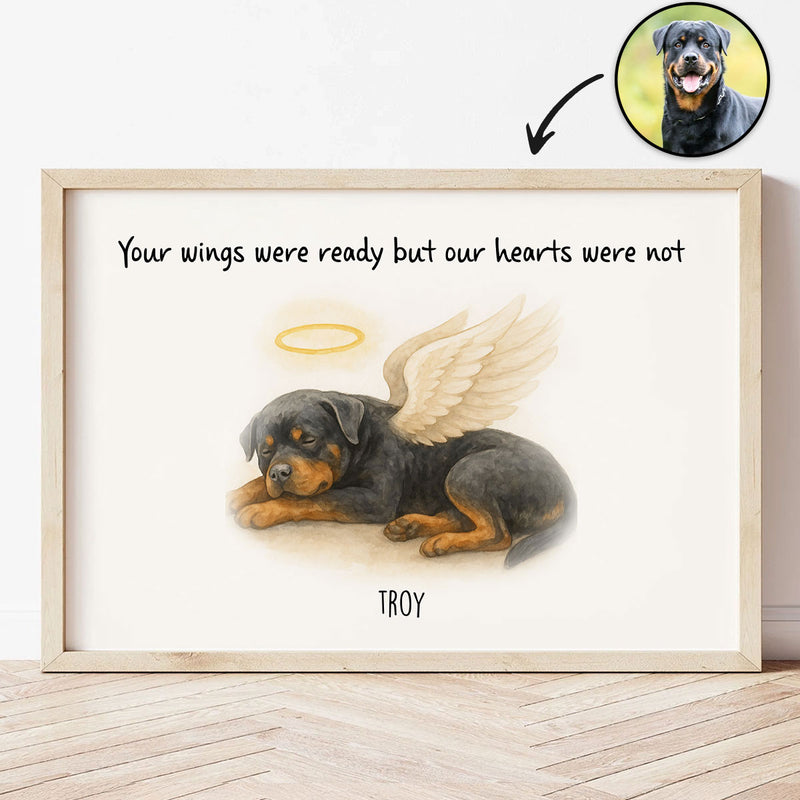 Custom Memorial Pet Drawing, Pet Portrait from Photo Personalized Poster, Sympathy Gift for Dog Cat Lovers