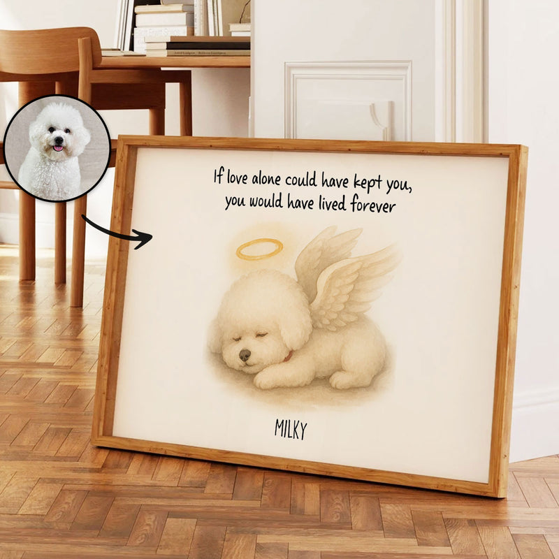 Custom Memorial Pet Drawing, Pet Portrait from Photo Personalized Poster, Sympathy Gift for Dog Cat Lovers