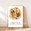 A Man And His Dog, A Girl And Her Dog A Bond That Can't Be Broken Personalized Poster, Watercolor Portrait from Photo