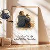 A Man And His Dog, A Girl And Her Dog A Bond That Can't Be Broken Personalized Poster, Watercolor Portrait from Photo