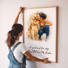 A Man And His Dog, A Girl And Her Dog A Bond That Can't Be Broken Personalized Poster, Watercolor Portrait from Photo