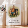 A Man And His Dog, A Girl And Her Dog A Bond That Can't Be Broken Personalized Poster, Watercolor Portrait from Photo