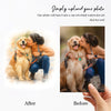 A Man And His Dog, A Girl And Her Dog A Bond That Can't Be Broken Personalized Poster, Watercolor Portrait from Photo