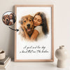 A Man And His Dog, A Girl And Her Dog A Bond That Can't Be Broken Personalized Poster, Watercolor Portrait from Photo