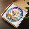 Custom Dog Portrait Stained Glass Suncatcher, Pet Memorial Stained Glass Photo Suncatcher, Dog Memorial Gift, Dog Loss, Pet Loss Gift