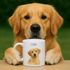 Custom Watercolor Portraits Using Pet Photo Personalized Mug, Gift for Dogs Cats Lovers, Pet Lover Gift