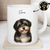 Custom Watercolor Portraits Using Pet Photo Personalized Mug, Gift for Dogs Cats Lovers, Pet Lover Gift