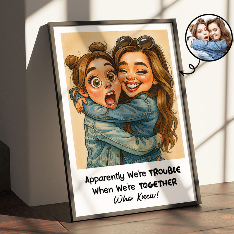 Custom Caricature Portrait from Photo Personalized Poster, Funny Gift for Couples, Friends, Pets, Family