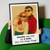Custom Caricature Couple Portrait from Photo Personalized Poster, Funny Gift for Couples, Friends, Pets, Family